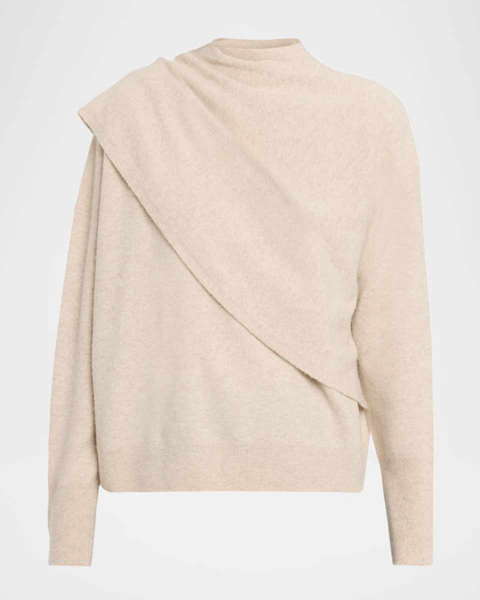 Cashmere-Blend Draped Sweater
